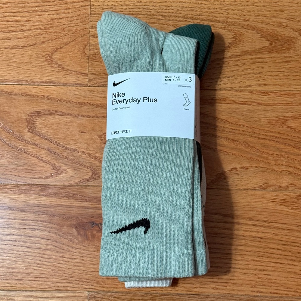 Nike Dri-Fit Everyday Plus Cushion Crew Socks - 3 Pack - Size Large
